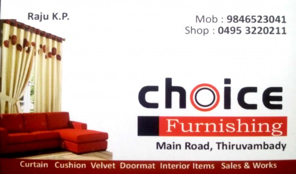 CHOICE Furnishing, CURTAINS,  service in Thiruvambadi, Kozhikode